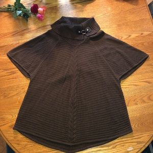 Knitted poncho tunic